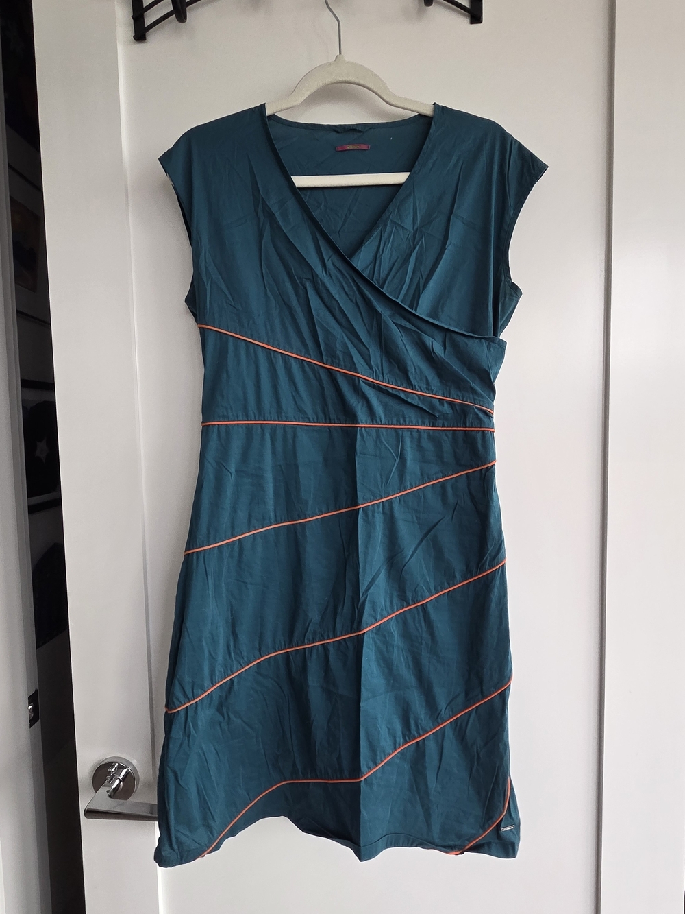 Skunkfunk RETRO Teal Cap-Sleeve Wrap-Style With Orange Piping